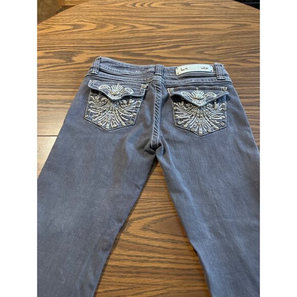 L. A. Idol USA grey bling jeans size 9 W31/L34 - Picture 6 of 10